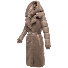 Navahoo Kuscheltraum Damen Winter Teddyfell Mantel Taupe Grey Größe XS - Gr. 34