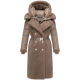Navahoo Kuscheltraum Damen Winter Teddyfell Mantel Taupe Grey Größe XS - Gr. 34