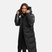 Navahoo Knusperherz Damen Winter Steppmantel Schwarz Größe XS - Gr. 34