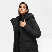 Marikoo Tabiaa Damen Winter Steppmantel Schwarz Größe XXL - Gr. 44