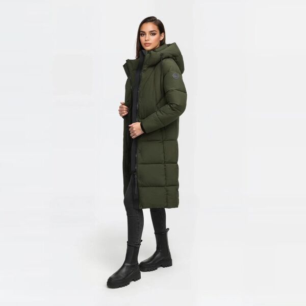 Marikoo Tabiaa Damen Winter Steppmantel Dark Olive Größe L - Gr. 40
