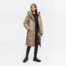 Marikoo Tabiaa Damen Winter Steppmantel Taupe Grey Größe M - Gr. 38