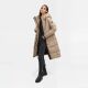 Marikoo Tabiaa Damen Winter Steppmantel Taupe Grey Größe XL - Gr. 42