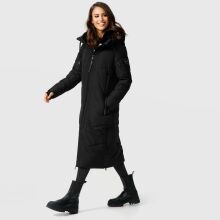 Marikoo Nadaree lange Damen Winter Steppjacke Schwarz Größe XXXXL - Gr. 48