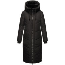 Marikoo Nadaree lange Damen Winter Steppjacke Schwarz Größe XXXXL - Gr. 48