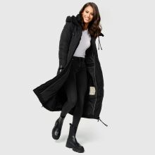 Marikoo Nadaree lange Damen Winter Steppjacke Schwarz Größe XXXXXL - Gr. 50