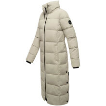 Marikoo Nadeshikoo Damen lange Winter Steppjacke Pebble Grey Größe XS - Gr. 34