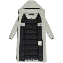 Marikoo Nadeshikoo Damen lange Winter Steppjacke Pebble Grey Größe XS - Gr. 34