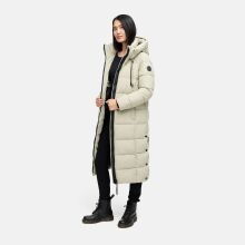 Marikoo Nadeshikoo Damen lange Winter Steppjacke Pebble Grey Größe S - Gr. 36