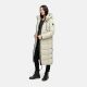 Marikoo Nadeshikoo Damen lange Winter Steppjacke Pebble Grey Größe M - Gr. 38