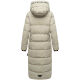 Marikoo Nadeshikoo Damen lange Winter Steppjacke Pebble Grey Größe XL - Gr. 42