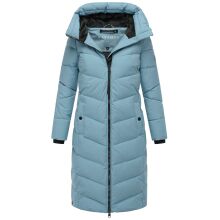 Navahoo Schmatzibaer lange Damen Winter Steppjacke Powder Blue Größe XXL - Gr. 44