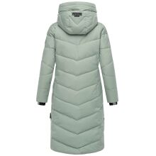 Navahoo Schmatzibaer lange Damen Winter Steppjacke Smokey Mint Größe L - Gr. 40