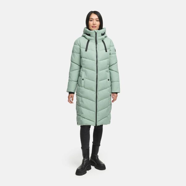 Navahoo Schmatzibaer lange Damen Winter Steppjacke Smokey Mint Größe XXXL - Gr. 46