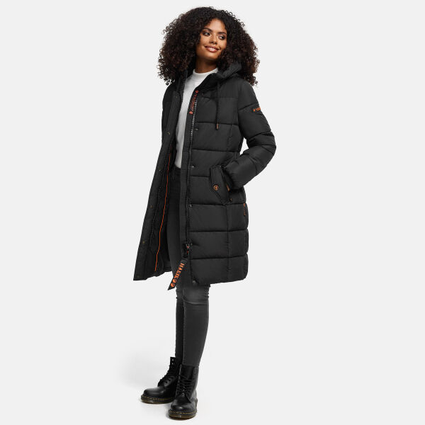 Marikoo Yuikoo lange Damen Winterjacke Schwarz-Größe XXXL - Gr. 46