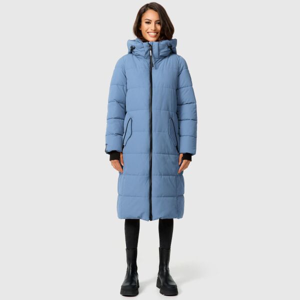 Marikoo Zuraraa lange Damen Winter Steppjacke Dusty Blue Größe M - Gr. 38