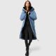 Marikoo Zuraraa lange Damen Winter Steppjacke Dusty Blue Größe L - Gr. 40