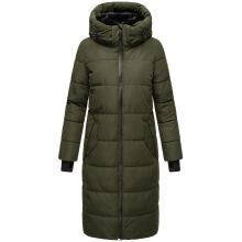 Marikoo Zuraraa lange Damen Winter Steppjacke Dark Olive Größe XXXL - Gr. 46