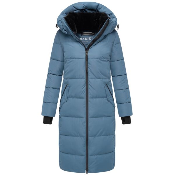 Marikoo Zuraraa lange Damen Winter Steppjacke Dusty Blue Größe XXXL - Gr. 46