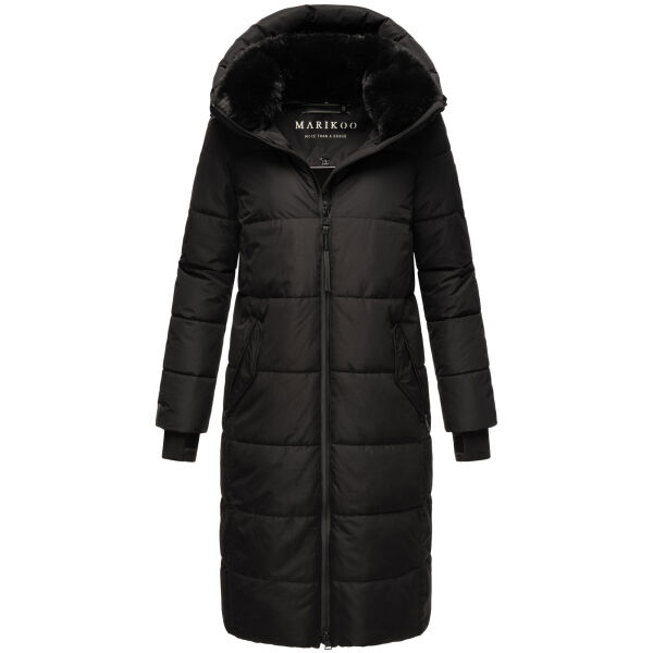 Marikoo Zuraraa lange Damen Winter Steppjacke Schwarz Größe XXXL - Gr. 46