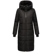 Marikoo Zuraraa lange Damen Winter Steppjacke Schwarz Größe XXXL - Gr. 46