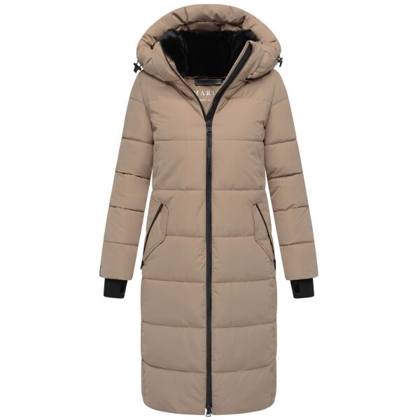 Marikoo Zuraraa lange Damen Winter Steppjacke Taupe Grey Größe XXXL - Gr. 46