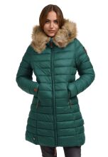 Marikoo Rose 2 Damen Winter Steppjacke lang mit Kunstfell