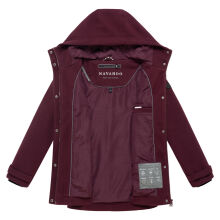 Navahoo Lächelstern Damenjacke in Woll-Optik gefüttert Wine Größe XS - Gr.34