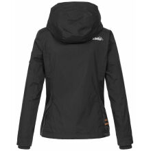 Marikoo Erdbeere Damen Übergangsjacke leicht gefüttert mit Kapuze Schwarz-Größe 3XL - Gr. 46
