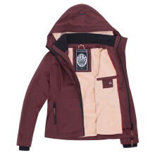 Marikoo Erdbeere Damen Übergangsjacke leicht gefüttert mit Kapuze Weinrot-Größe 4XL - Gr. 48