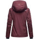 Marikoo Erdbeere Damen Übergangsjacke leicht gefüttert mit Kapuze Weinrot-Größe 4XL - Gr. 48