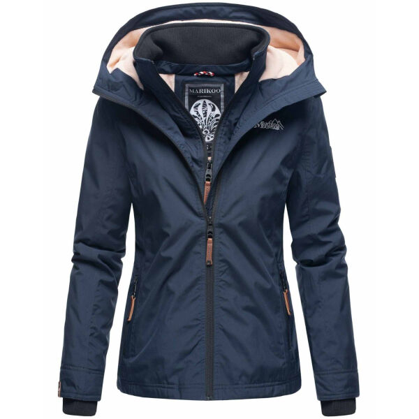 Marikoo Erdbeere Damen Übergangsjacke leicht gefüttert mit Kapuze Navy-Größe 5XL - Gr. 50