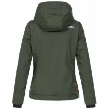 Marikoo Erdbeere Damen Übergangsjacke leicht gefüttert mit Kapuze Olive-Größe 4XL - Gr. 48