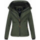 Marikoo Erdbeere Damen Übergangsjacke leicht gefüttert mit Kapuze Olive-Größe 6XL - Gr. 52