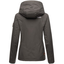 Marikoo Erdbeere Damen Übergangsjacke leicht gefüttert mit Kapuze Anthrazit-Größe 5XL - Gr. 50