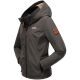 Marikoo Erdbeere Damen Übergangsjacke leicht gefüttert mit Kapuze Anthrazit-Größe 5XL - Gr. 50