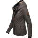 Marikoo Erdbeere Damen Übergangsjacke leicht gefüttert mit Kapuze Anthrazit-Größe 6XL - Gr. 52