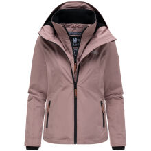 Marikoo Erdbeere Damen Übergangsjacke leicht gefüttert mit Kapuze Mauve-Größe XXL - Gr. 44